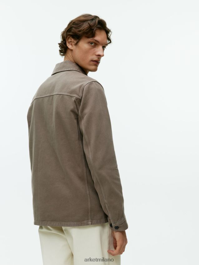 vestiario esso ARKET uomini sovracamicia in twill sovratinto verde kaki 6F0F6L964