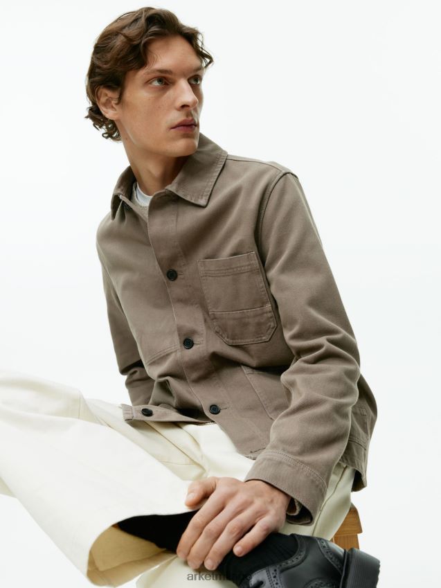 vestiario esso ARKET uomini sovracamicia in twill sovratinto verde kaki 6F0F6L964