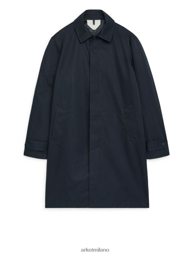 vestiario esso ARKET uomini cappotto da auto di media lunghezza blu scuro 6F0F6L1157
