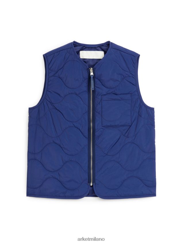 vestiario esso ARKET uomini gilet foderato trapuntato blu 6F0F6L1163
