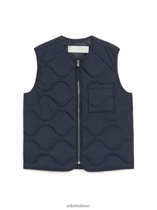 vestiario esso ARKET uomini gilet foderato trapuntato blu scuro 6F0F6L1159