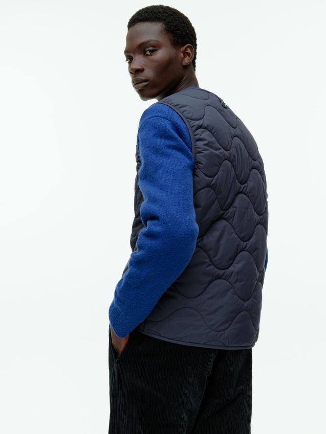 vestiario esso ARKET uomini gilet foderato trapuntato blu scuro 6F0F6L1159