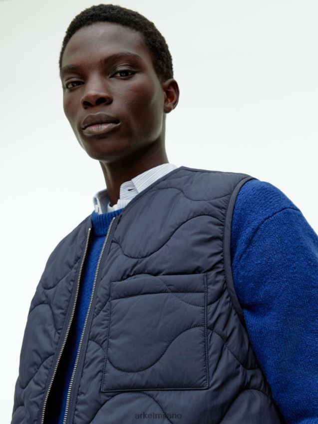 vestiario esso ARKET uomini gilet foderato trapuntato blu scuro 6F0F6L1159