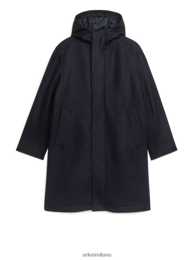 vestiario esso ARKET uomini parka in lana blu scuro 6F0F6L1162