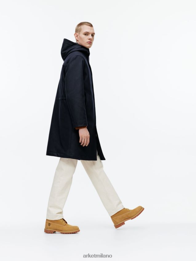 vestiario esso ARKET uomini parka in lana blu scuro 6F0F6L1162