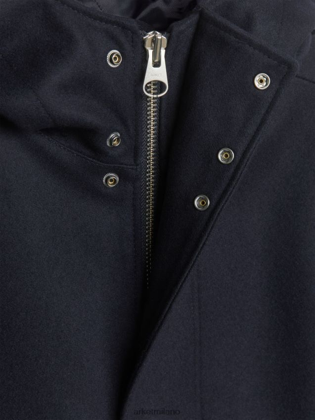 vestiario esso ARKET uomini parka in lana blu scuro 6F0F6L1162