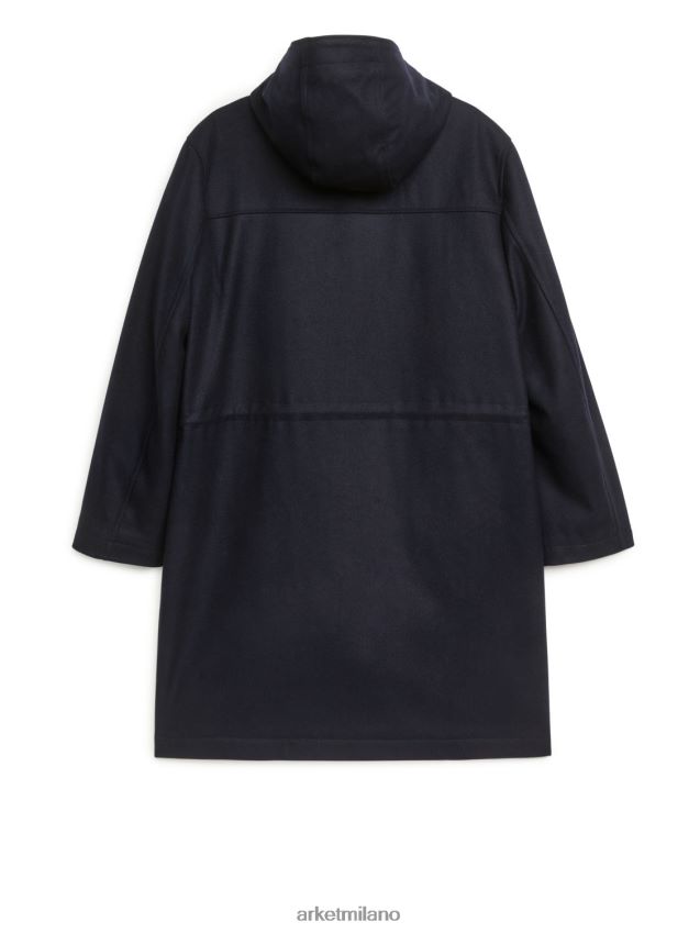 vestiario esso ARKET uomini parka in lana blu scuro 6F0F6L1162