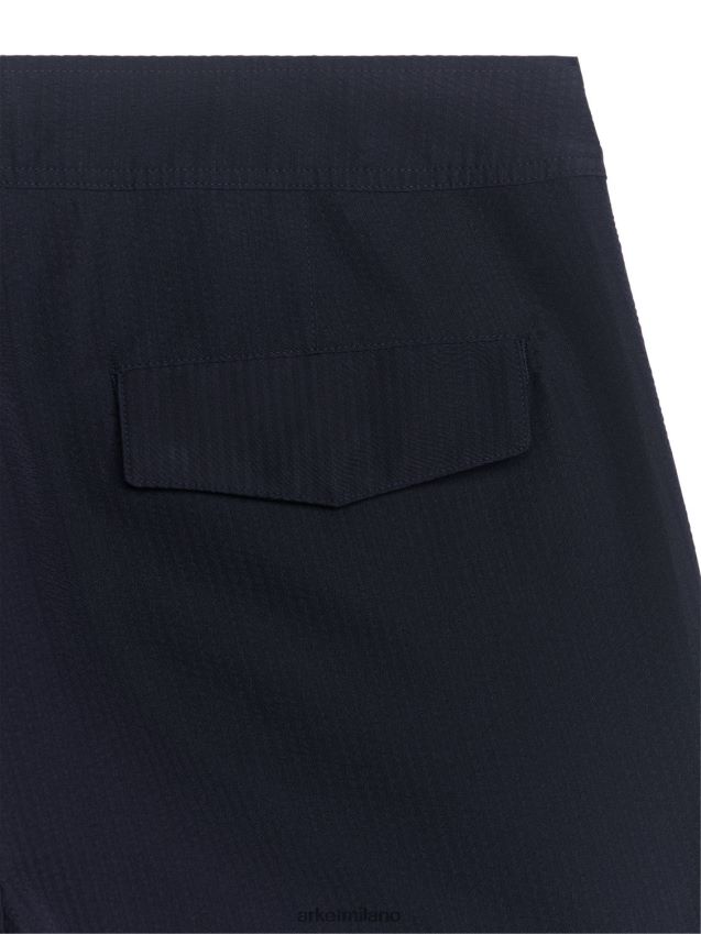 vestiario esso ARKET uomini pantaloncini da bagno in seersucker blu scuro 6F0F6L1144