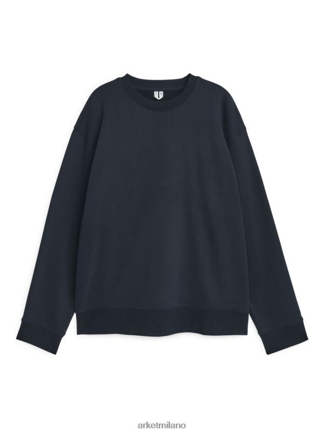 vestiario esso ARKET uomini felpa comoda in spugna blu scuro 6F0F6L920