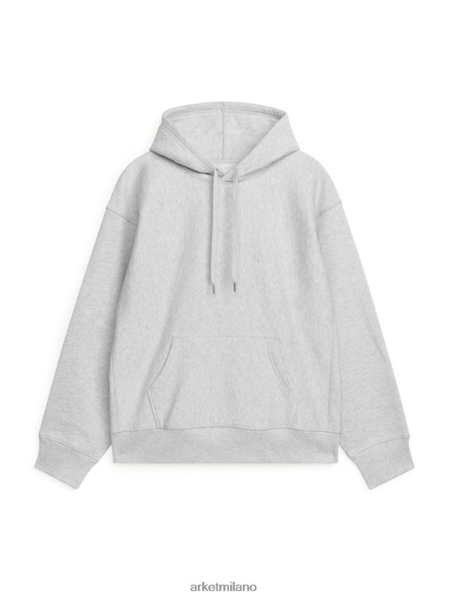 vestiario esso ARKET uomini felpa con cappuccio ampia e pesante grigio chiaro 6F0F6L922