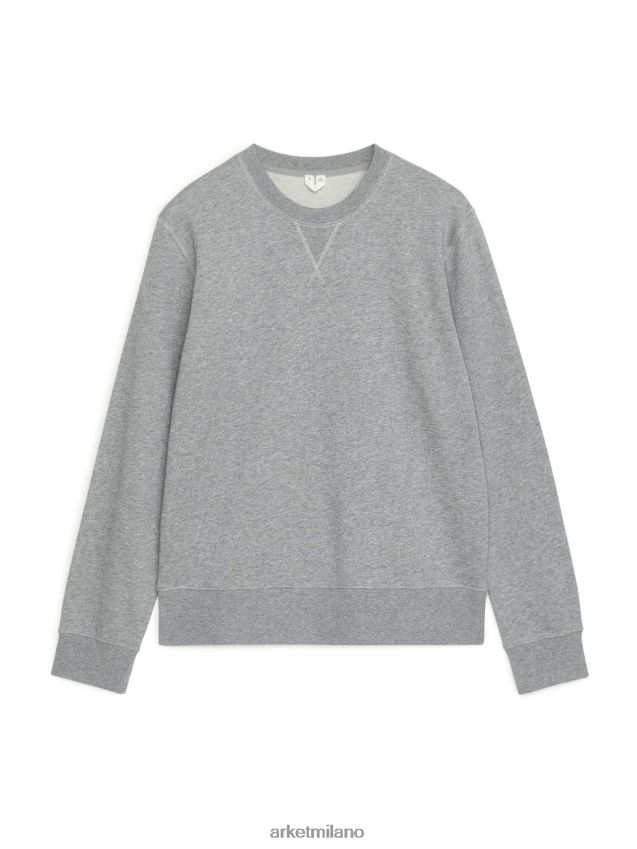 vestiario esso ARKET uomini felpa in spugna francese grigio melange 6F0F6L914