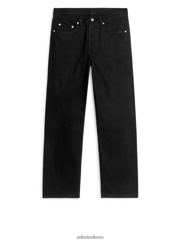 vestiario esso ARKET uomini jeans dritti larghi oceanici nero 6F0F6L1109