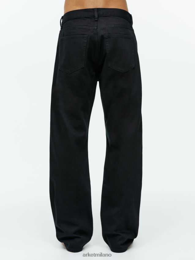 vestiario esso ARKET uomini jeans dritti larghi oceanici nero 6F0F6L1109