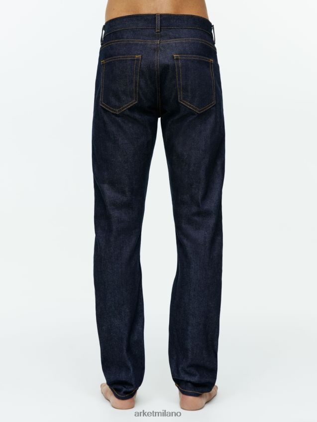 vestiario esso ARKET uomini park jeans regolari con cimosa dritta risciacquato blu medio 6F0F6L1104