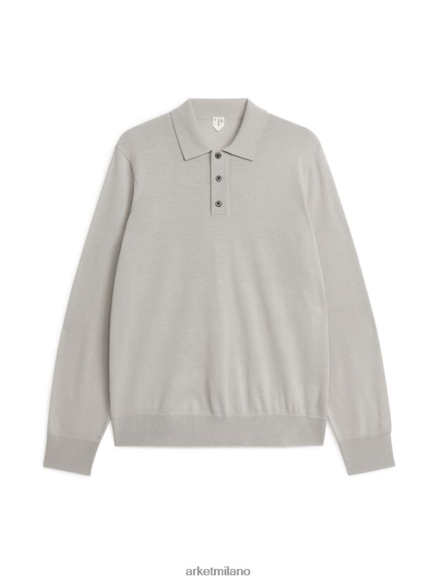 vestiario esso ARKET uomini Maglia polo in lana merino beige 6F0F6L1050