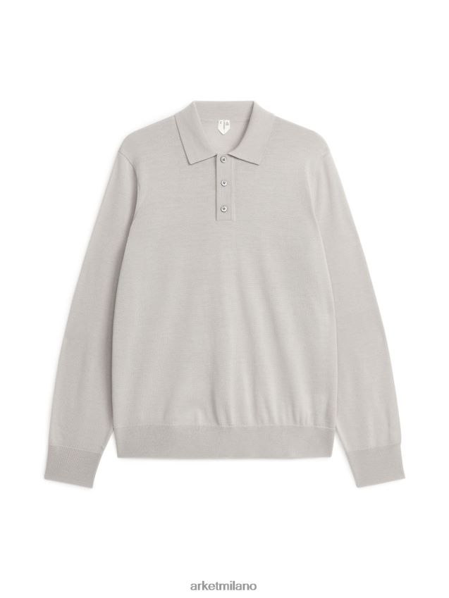vestiario esso ARKET uomini Maglia polo in lana merino talpa leggera 6F0F6L1048