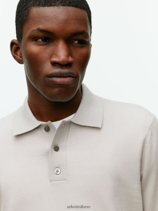 vestiario esso ARKET uomini Maglia polo in lana merino talpa leggera 6F0F6L1048