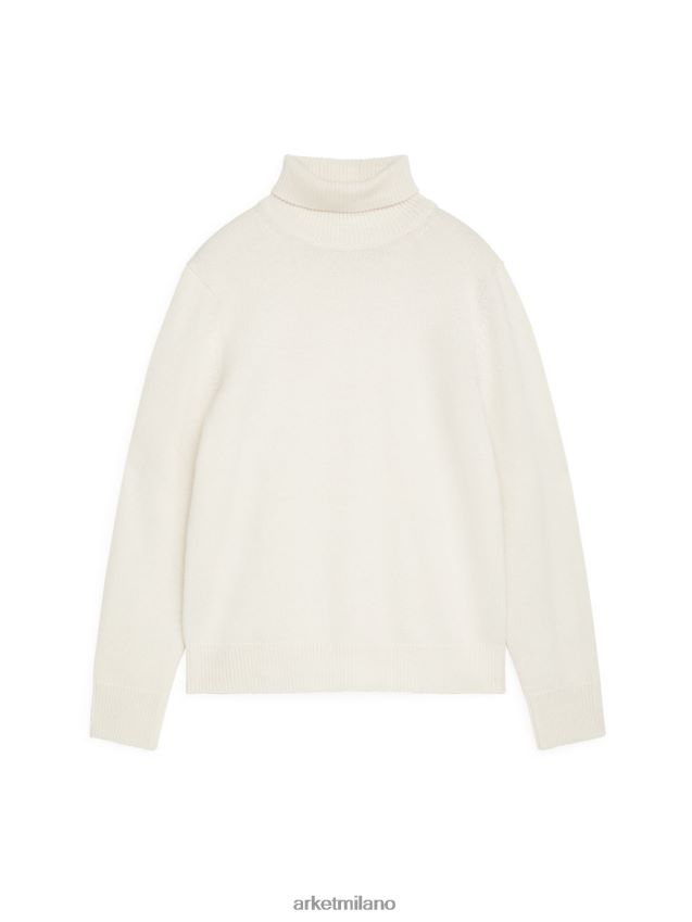 vestiario esso ARKET uomini Maglione a collo alto in merino bianco 6F0F6L1192