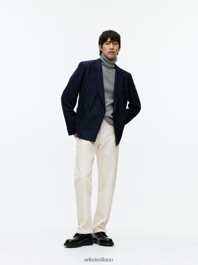 vestiario esso ARKET uomini Maglione a collo alto in merino grigio 6F0F6L1194