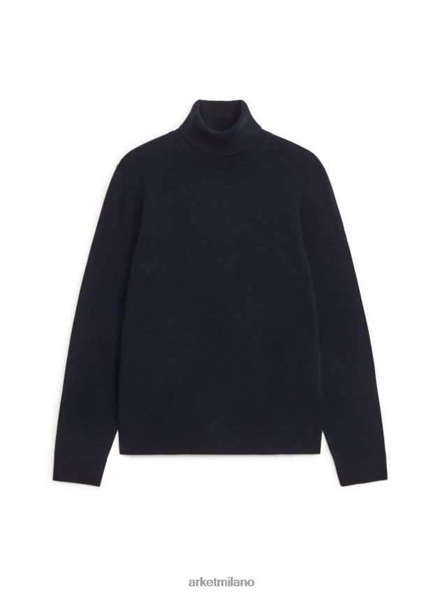 vestiario esso ARKET uomini dolcevita in cashmere blu scuro 6F0F6L1188