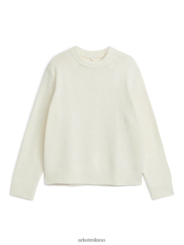 vestiario esso ARKET uomini maglione di lana a maglia pesante beige 6F0F6L1175
