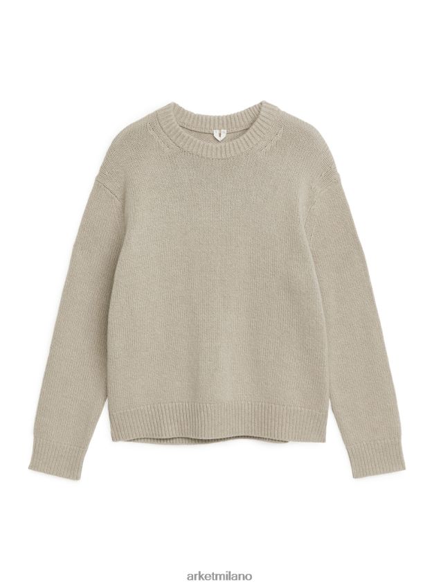vestiario esso ARKET uomini maglione di lana a maglia pesante beige melange 6F0F6L1191