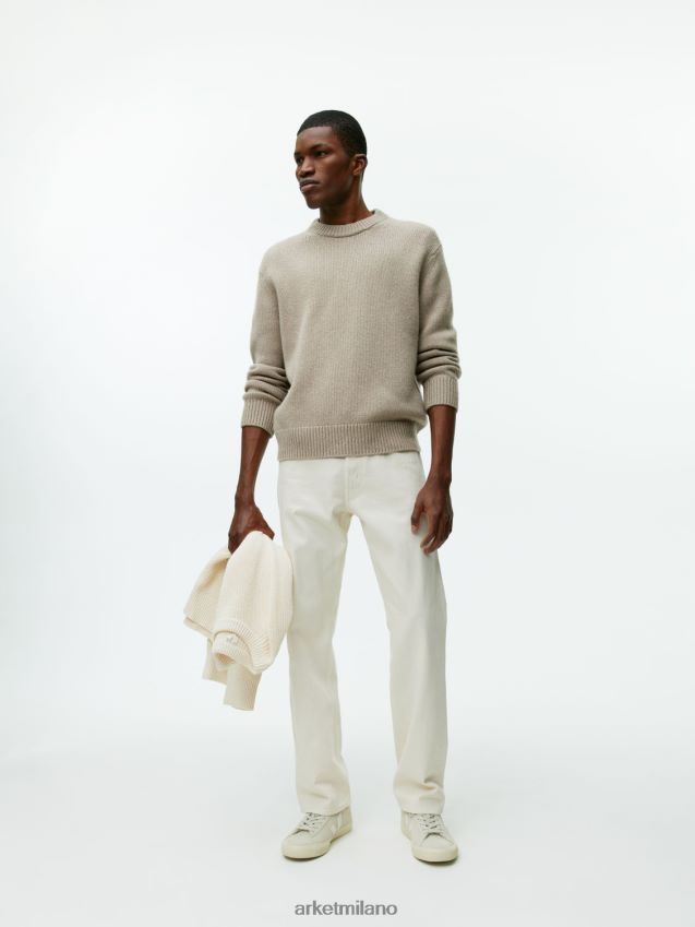 vestiario esso ARKET uomini maglione di lana a maglia pesante beige melange 6F0F6L1191
