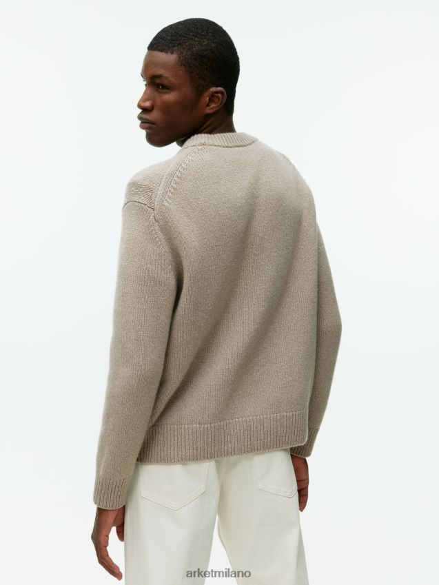 vestiario esso ARKET uomini maglione di lana a maglia pesante beige melange 6F0F6L1191