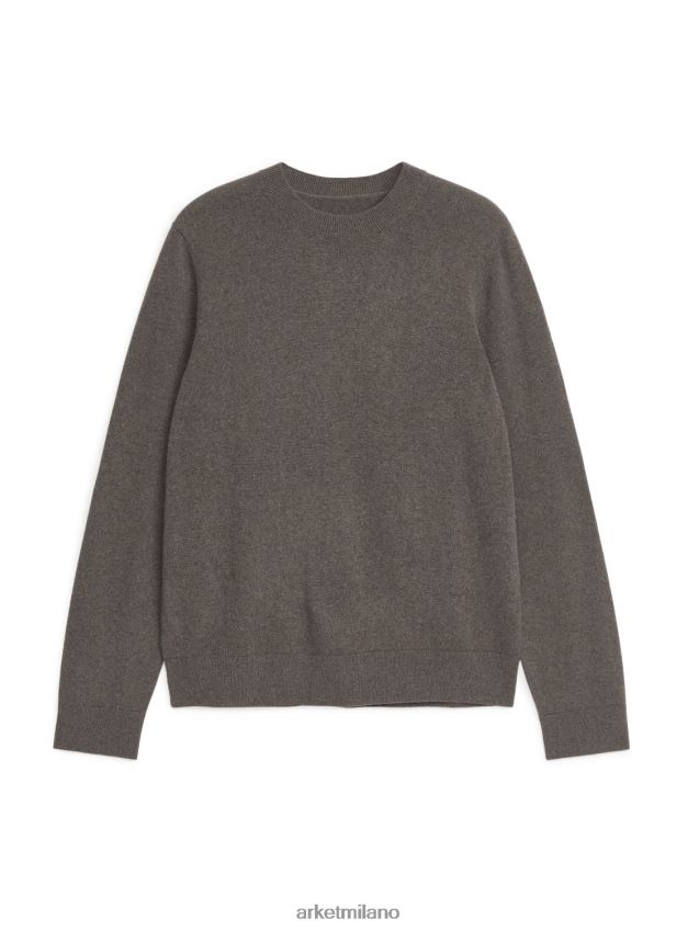 vestiario esso ARKET uomini maglione in cashmere marrone 6F0F6L1183