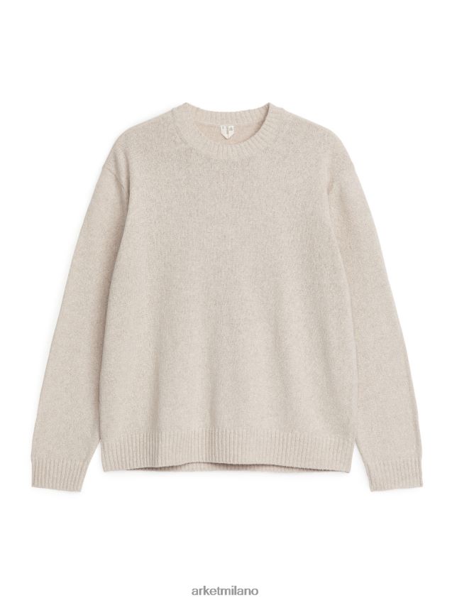 vestiario esso ARKET uomini maglione in lino e seta beige chiaro 6F0F6L1177