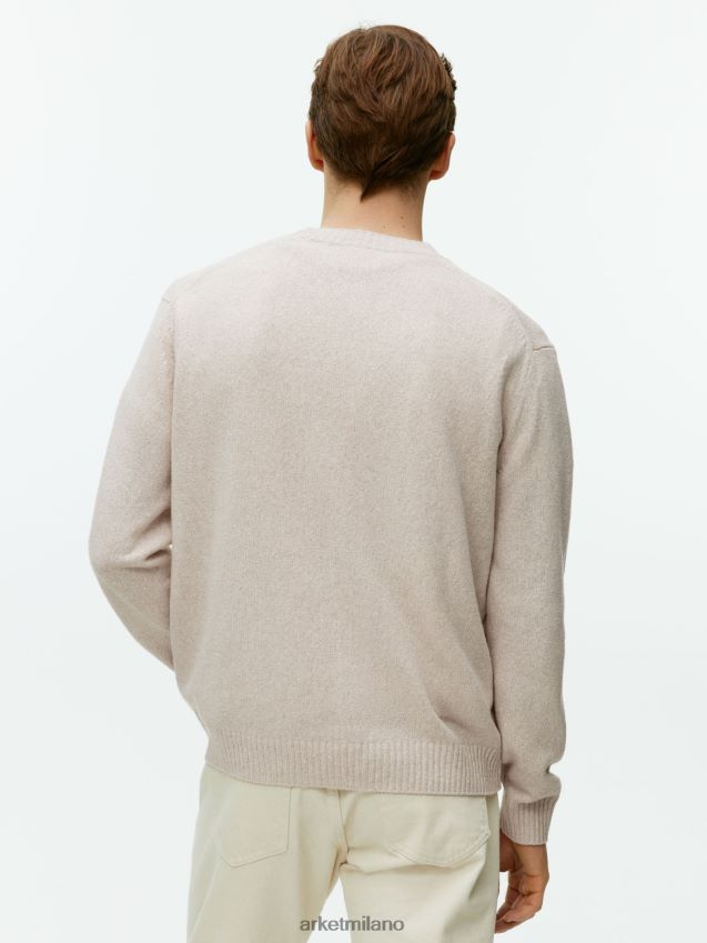 vestiario esso ARKET uomini maglione in lino e seta beige chiaro 6F0F6L1177