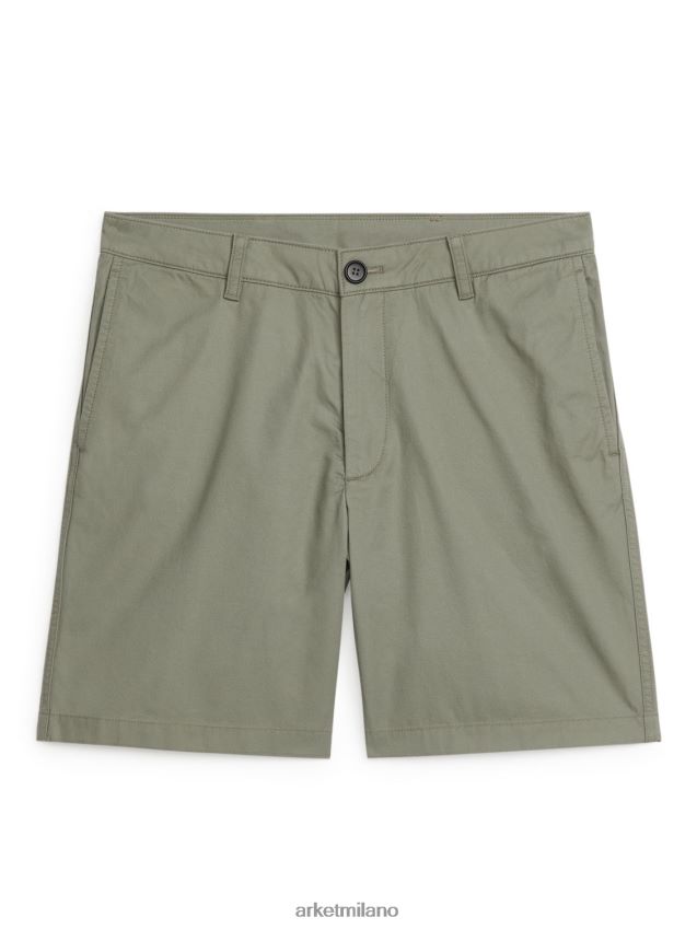 vestiario esso ARKET uomini pantaloncini di cotone verde kaki 6F0F6L1134
