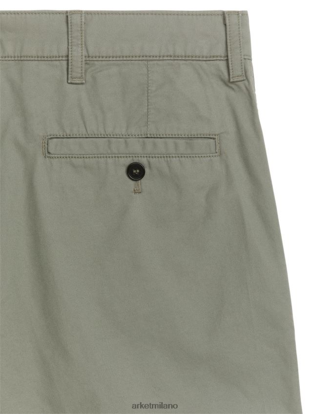 vestiario esso ARKET uomini pantaloncini di cotone verde kaki 6F0F6L1134