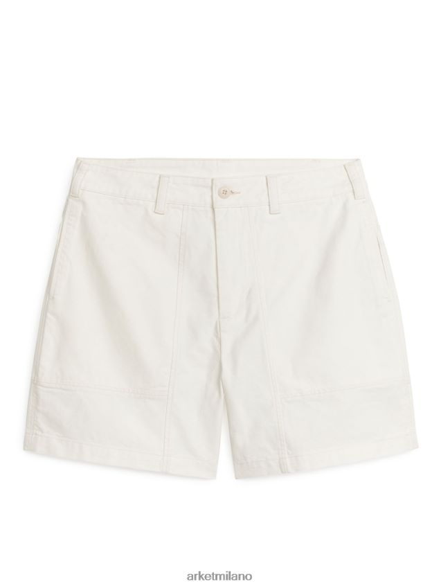 vestiario esso ARKET uomini pantaloncini pratici in cotone bianco 6F0F6L1113