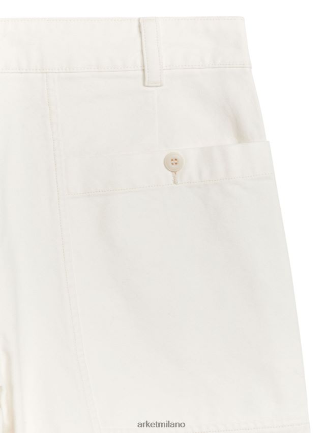 vestiario esso ARKET uomini pantaloncini pratici in cotone bianco 6F0F6L1113