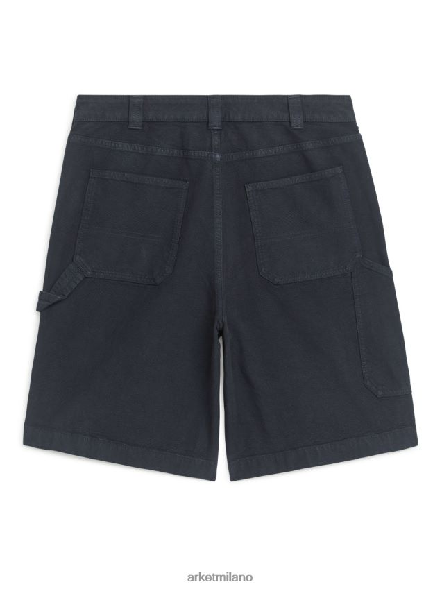 vestiario esso ARKET uomini pantaloncini pratici in cotone blu scuro 6F0F6L1125