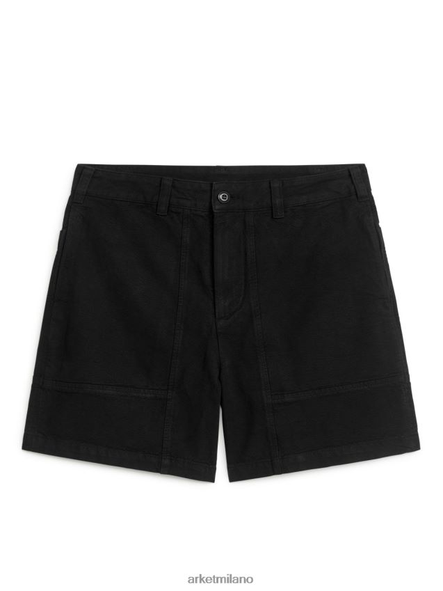 vestiario esso ARKET uomini pantaloncini pratici in cotone nero 6F0F6L1133