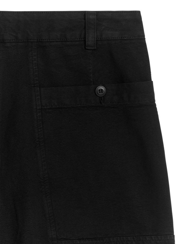 vestiario esso ARKET uomini pantaloncini pratici in cotone nero 6F0F6L1133
