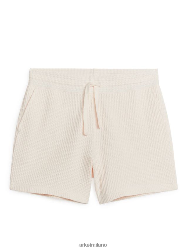 vestiario esso ARKET uomini shorts in cotone lavorato a nido d'ape bianco 6F0F6L1127