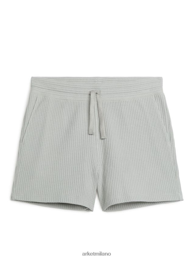 vestiario esso ARKET uomini shorts in cotone lavorato a nido d'ape grigio 6F0F6L1126