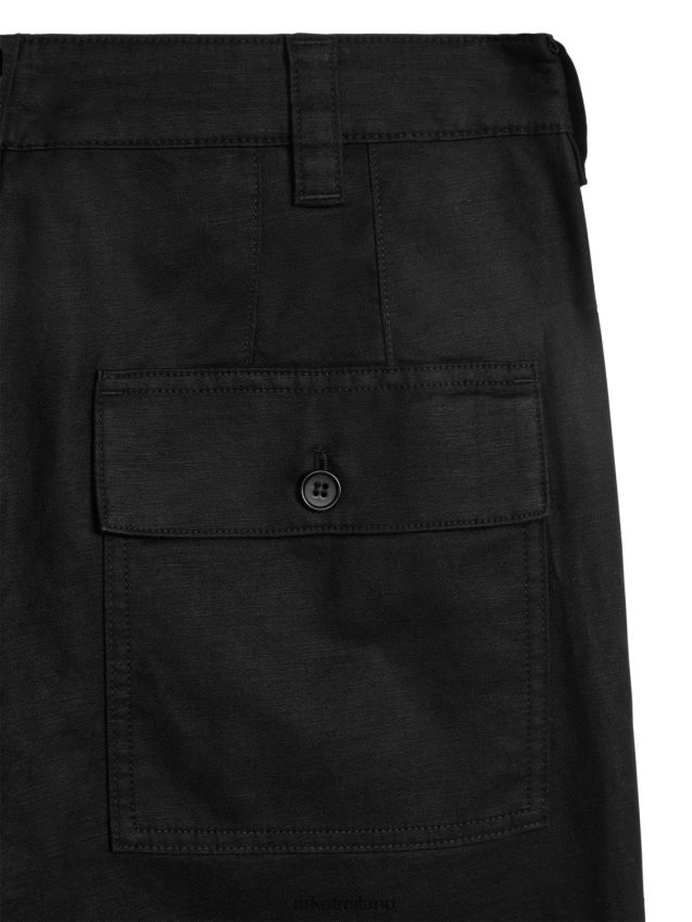 vestiario esso ARKET uomini shorts pratici in cotone-lino nero 6F0F6L1124