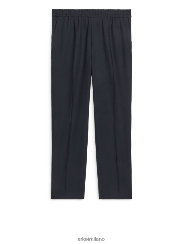 vestiario esso ARKET uomini Pantaloni in hopsack con coulisse blu scuro 6F0F6L1090