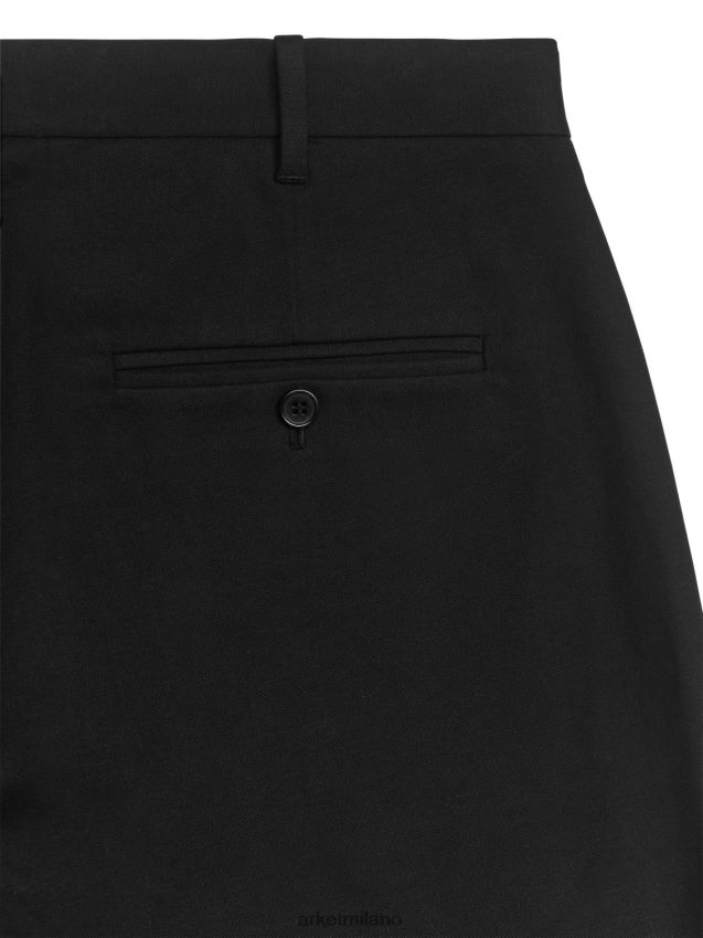 vestiario esso ARKET uomini pantaloni chino regolari in cotone elasticizzato nero 6F0F6L1086