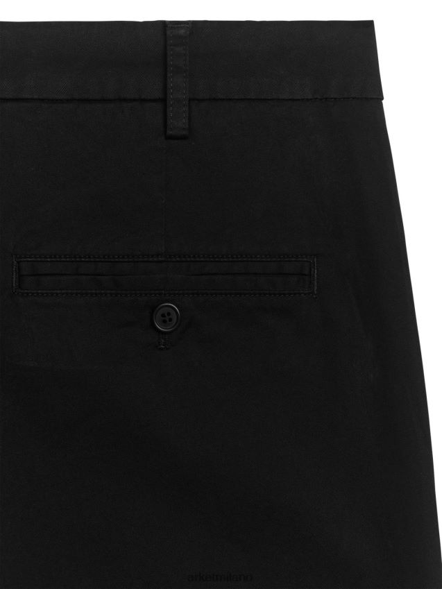 vestiario esso ARKET uomini pantaloni chino slim elasticizzati nero 6F0F6L1085