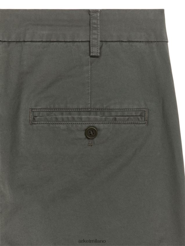 vestiario esso ARKET uomini pantaloni chino slim elasticizzati verde kaki 6F0F6L1071