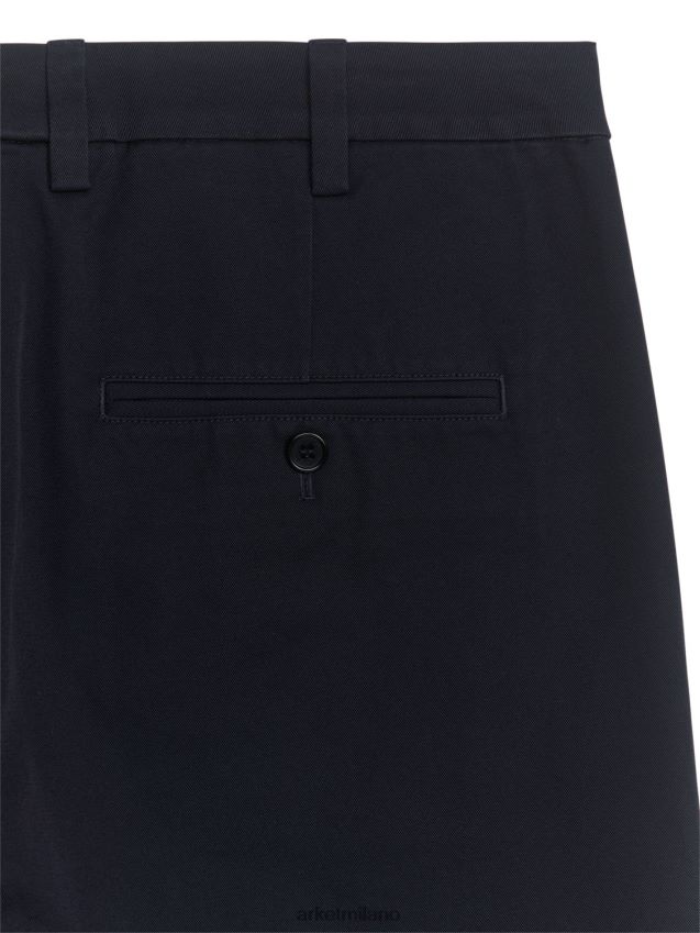 vestiario esso ARKET uomini pantaloni chino slim in cotone blu scuro 6F0F6L1069