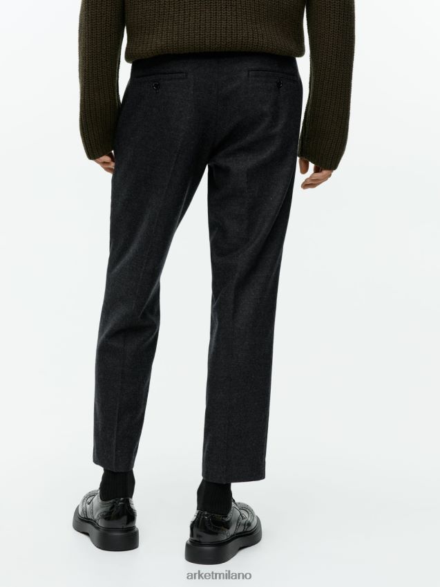 vestiario esso ARKET uomini pantaloni cropped affusolati in lana grigio melange 6F0F6L1083