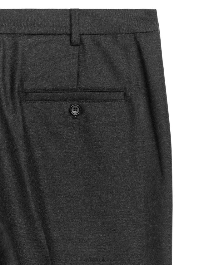 vestiario esso ARKET uomini pantaloni cropped affusolati in lana grigio melange 6F0F6L1083