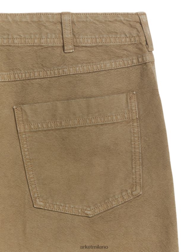 vestiario esso ARKET uomini pantaloni di cotone beige scuro 6F0F6L1079