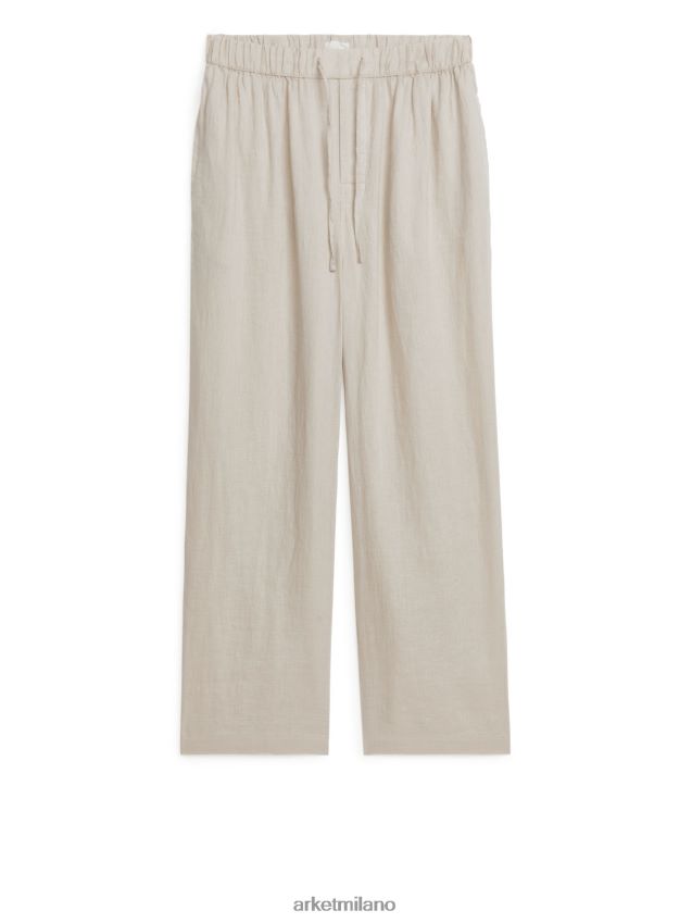 vestiario esso ARKET uomini pantaloni di lino con coulisse beige 6F0F6L1057